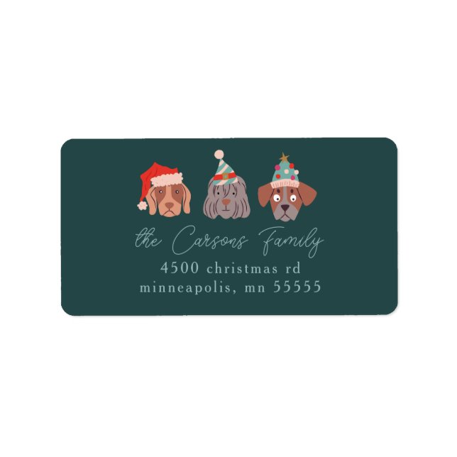 Christmas Dogs Return Address Label (Front)