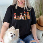 Christmas dogs T-Shirt<br><div class="desc">Get into the festive spirit with our Christmas dogs tshirt! This cozy and comfortable tshirt features a fun and playful design of adorable dogs in Santa hats, surrounded by snowflakes and Christmas trees. Made from high-quality materials, this one is perfect for keeping you warm and stylish during the holiday season....</div>