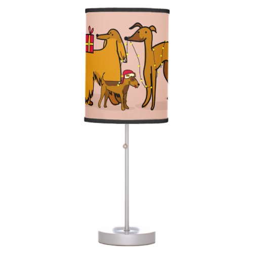 Christmas dogs table lamp