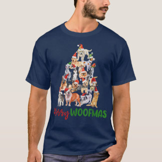 Christmas Dogs Tree Merry Woofmas Cute Funny Xmas  T-Shirt