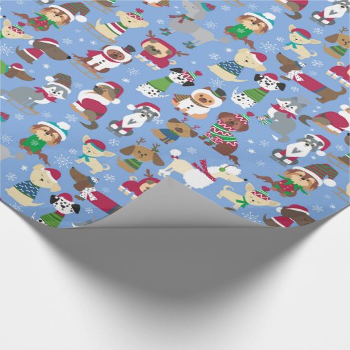 Christmas Dogs Xmas Puppy Sweaters Cute Animal Wrapping Paper