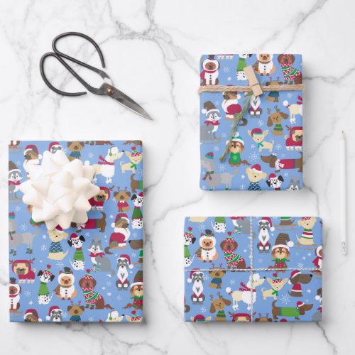 Christmas Dogs Xmas Puppy Sweaters Cute Animal Wrapping Paper Sheets