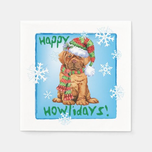 Christmas Dogue de Bordeaux Napkins