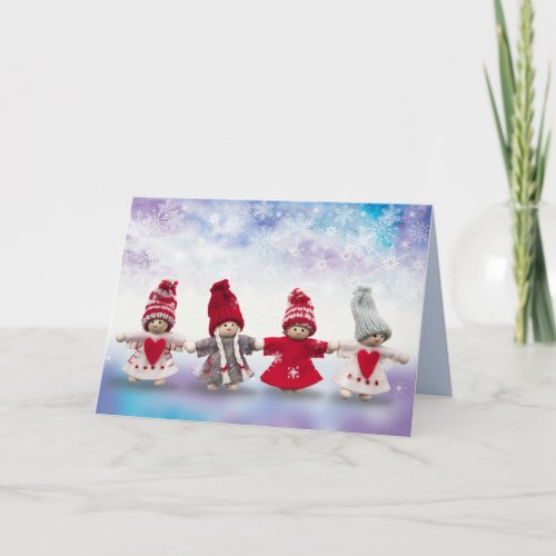 christmas dolls greeting card