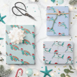 Christmas Dolphin Shark Turtle Sea life  Wrapping Paper Sheets<br><div class="desc">This design may be personalized in the area provided by changing the photo and/or text. Or it can be customized by choosing the click to customize further option and delete or change the color of the background, add text, change the text color or style, or delete the text for an...</div>
