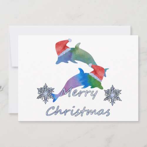 Christmas Dolphins Holiday Card