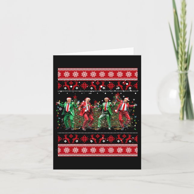 Christmas Donald Trump President 2024 Dancing Funn Card (Front)