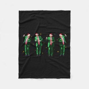 Christmas Donald Trump President 2024 Dancing Funn Fleece Blanket