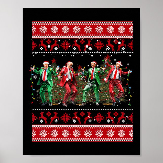 Christmas Donald Trump President 2024 Dancing Funn Poster (Front)
