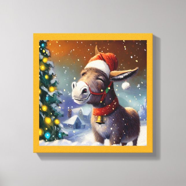 Christmas Donkey 1 Canvas Print (Front)
