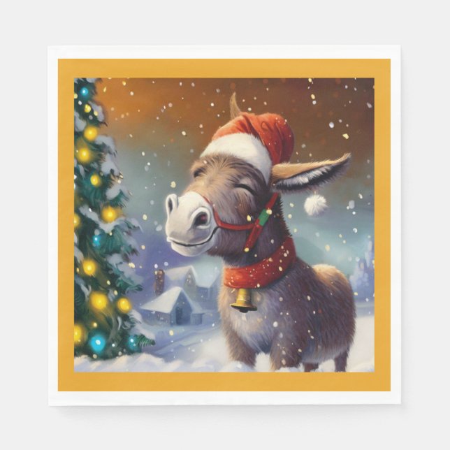 Christmas Donkey 1 Napkins (Front)