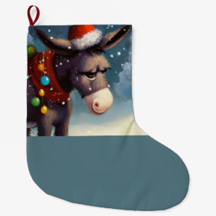 Christmas Donkey 2 Large Christmas Stocking