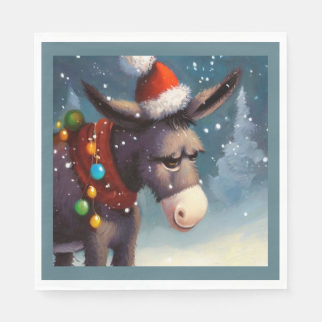 Christmas Donkey 2 Napkins (Front)