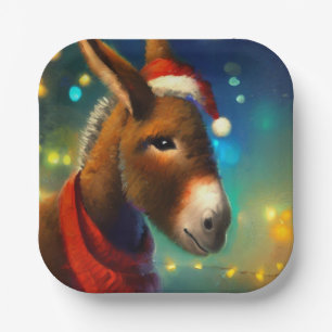 Christmas Donkey 3 Paper Plates