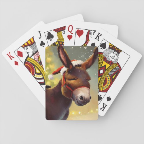 Christmas Donkey 4 Playing Cards