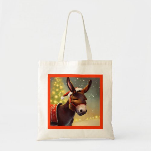 Christmas Donkey 4 Tote Bag