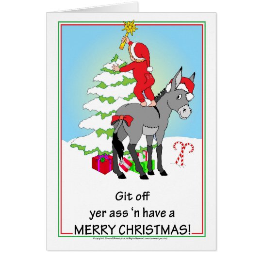 zazzle greeting card template Card Zazzle.com   Donkey Christmas