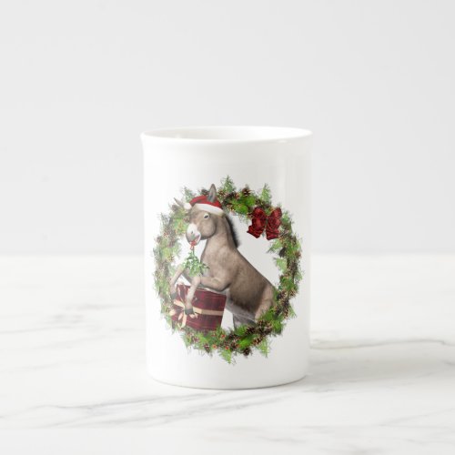 Christmas Donkey Santa Bone China Mug