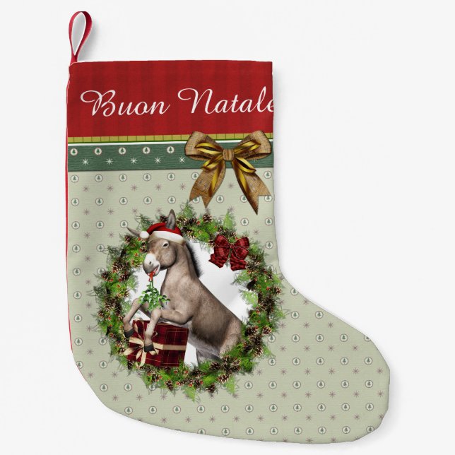 Christmas Donkey Santa Buon Natale Stocking (Front)
