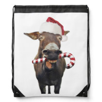 Christmas donkey - santa donkey - donkey santa drawstring bag Christmas donkey - santa donkey - donkey santa drawstring bag