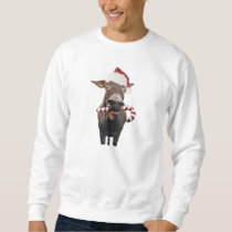 Christmas donkey - santa donkey - donkey santa sweatshirt