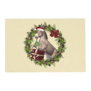 Christmas Donkey Santa Holiday Placemat