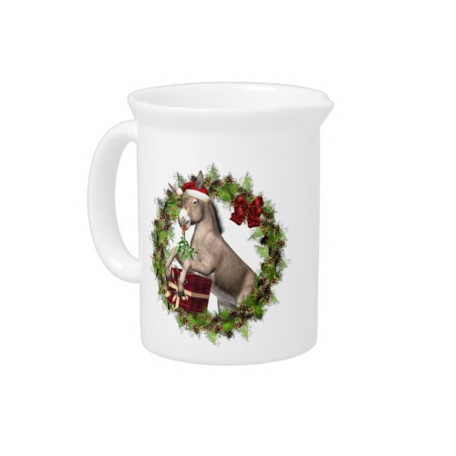 Christmas Donkey Santa Porcelain Pitcher