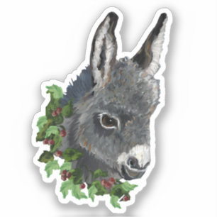Christmas Donkey Vinyl Sticker