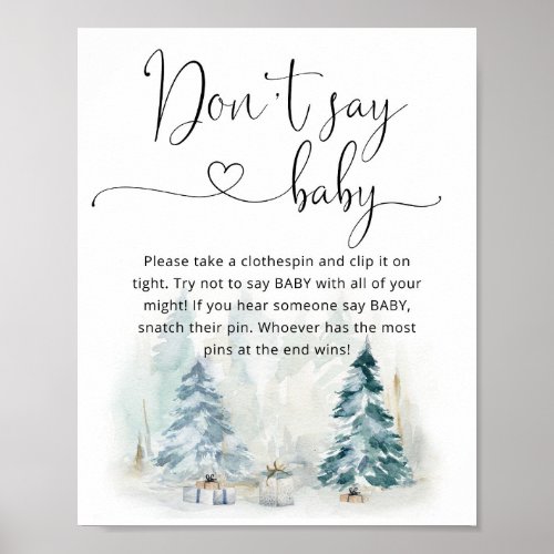 Christmas Dont say baby Winter dont say baby Poster
