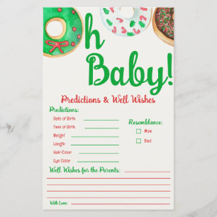 Christmas Donut Baby Shower Predictions Game