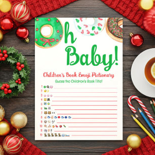 Christmas Donut Baby Shower Predictions Game