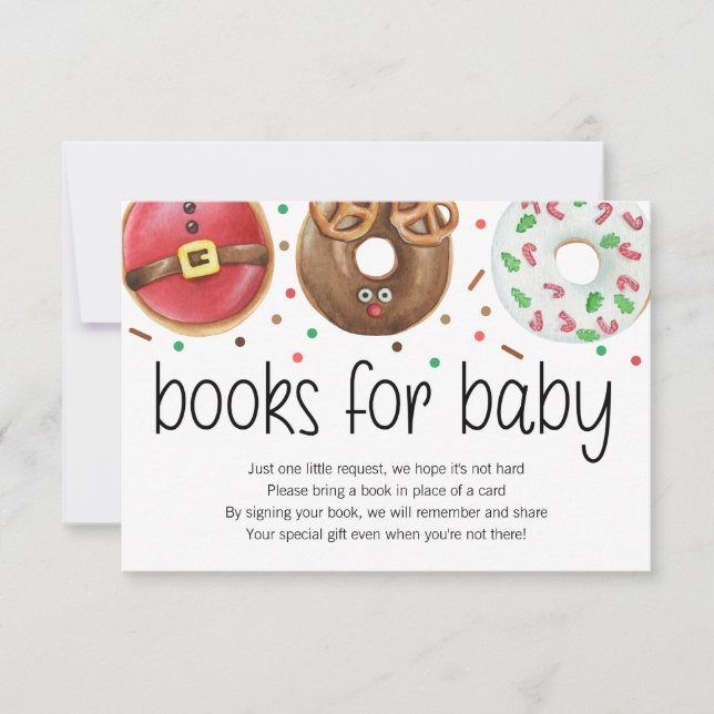 Christmas Donut Baby Sprinkle Books for Baby Card (Front)