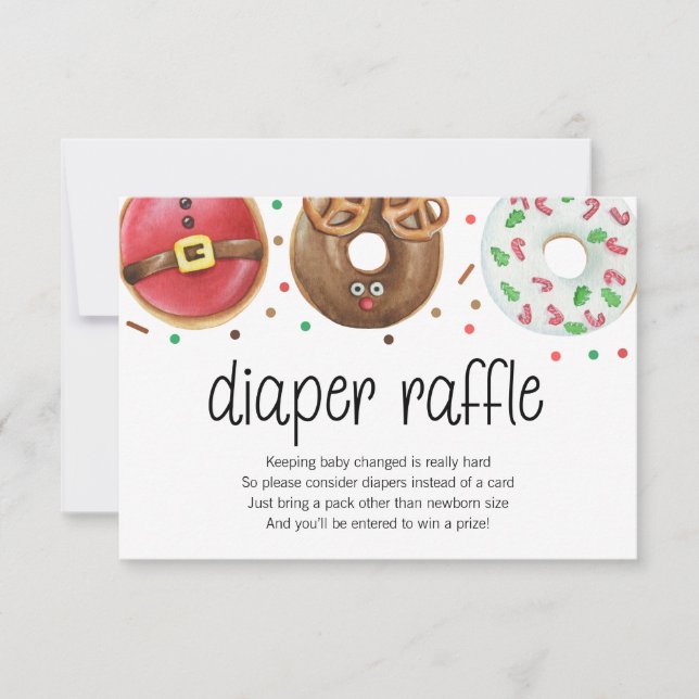 Christmas Donut Diaper Raffle Card (Front)
