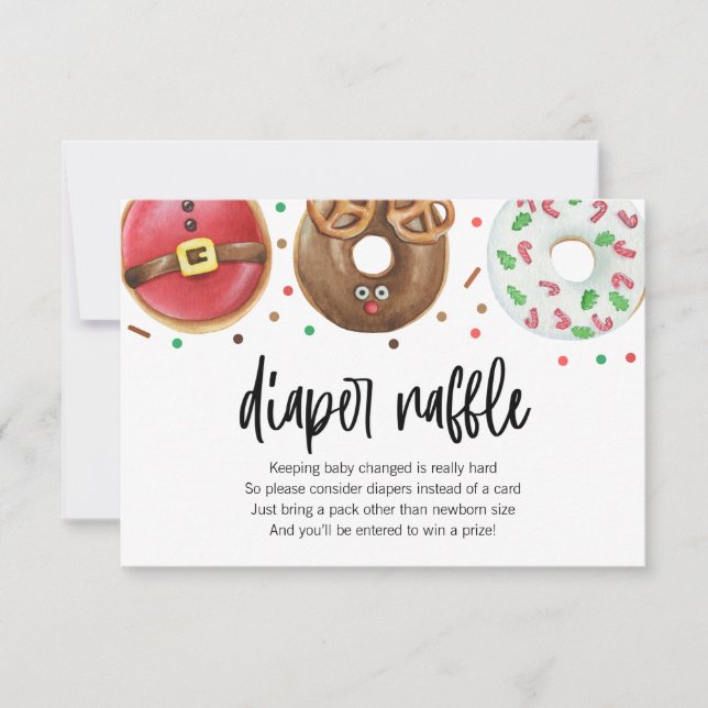 Christmas Donut Diaper Raffle Card (Front)