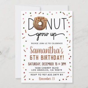 Christmas Donut Grow Up Birthday Invitation