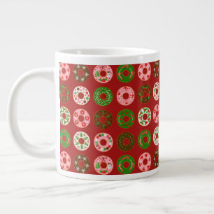 Christmas Donut Holiday Treat Pattern Giant Coffee Mug
