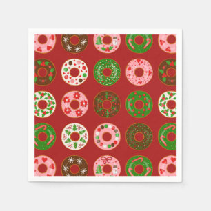 Christmas Donut Holiday Treat Pattern Napkins