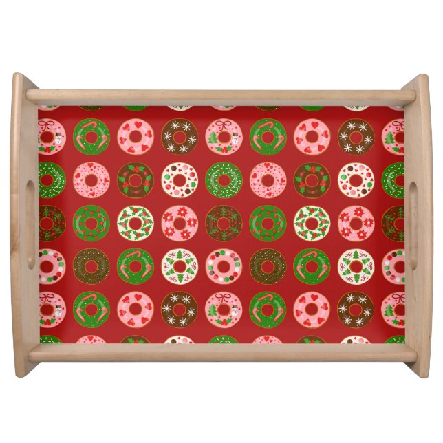 Christmas Donut Holiday Treat Pattern Serving Tray (Front)