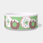 Christmas Donut Sprinkles Frosted Green Red Bowl<br><div class="desc">Cat or Dog Bowl with Cute Christmas Patterns</div>