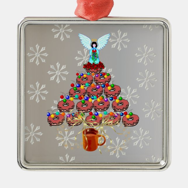 Christmas Donut Tree Metal Ornament (Front)