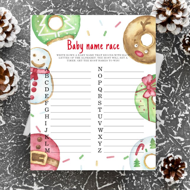 Christmas donuts - Baby name race game (Creator Uploaded)
