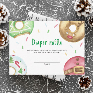Christmas donuts cookies - diaper raffle enclosure card
