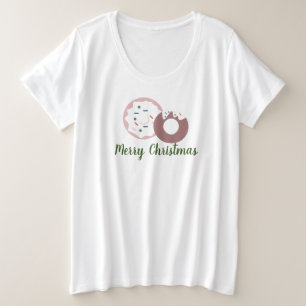 Christmas Donuts Frosted Sprinkles Dots Plus Size T-Shirt
