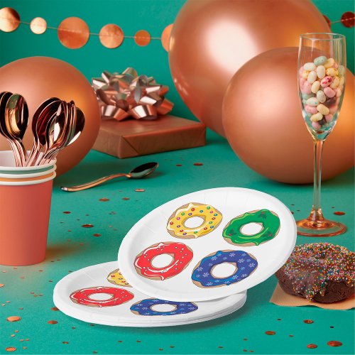 Christmas Donuts Paper Plates
