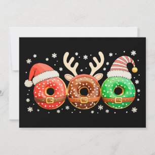 Christmas Donuts Santa Reindeer Xmas Doughnut Holiday Card
