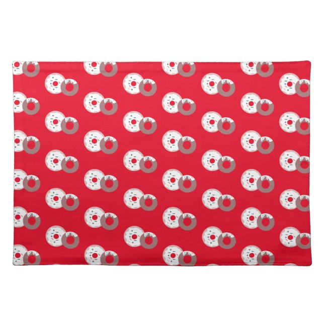 Christmas Donuts Sprinkles Bakery  Cloth Placemat (Front)