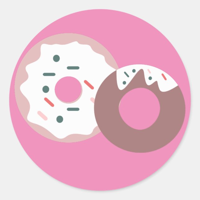 Christmas Donuts Sprinkles Bakery  Merry Christmas Classic Round Sticker (Front)