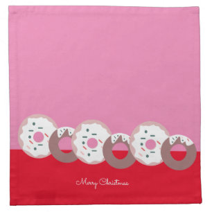 Christmas Donuts Sprinkles Bakery Merry Christmas Cloth Napkin