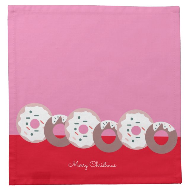 Christmas Donuts Sprinkles Bakery  Merry Christmas Cloth Napkin (Front)