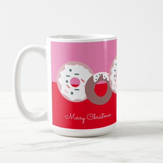 Christmas Donuts Sprinkles Bakery  Merry Christmas Coffee Mug (Left)